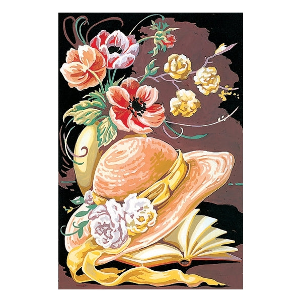 Chapeau, fleurs et livres