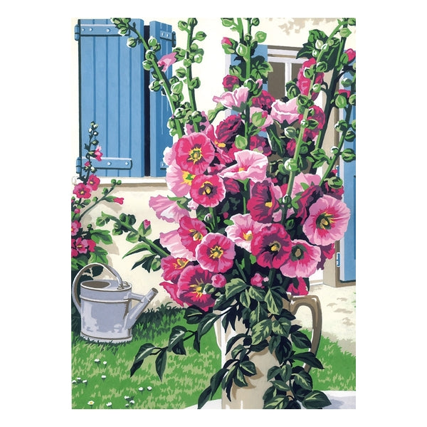 Le bouquet de roses trémières