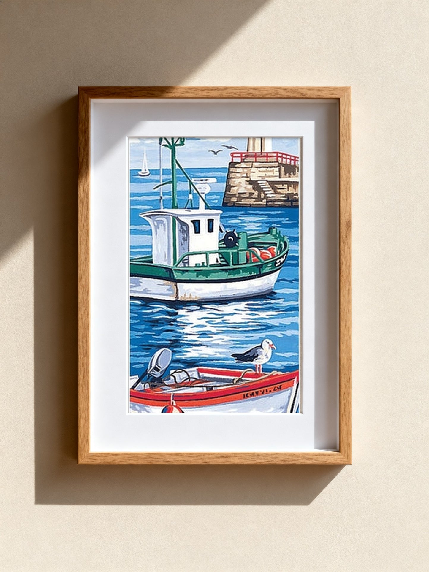 Cuadro de medio punto enmarcado - Les bateaux - Merceria Marieta