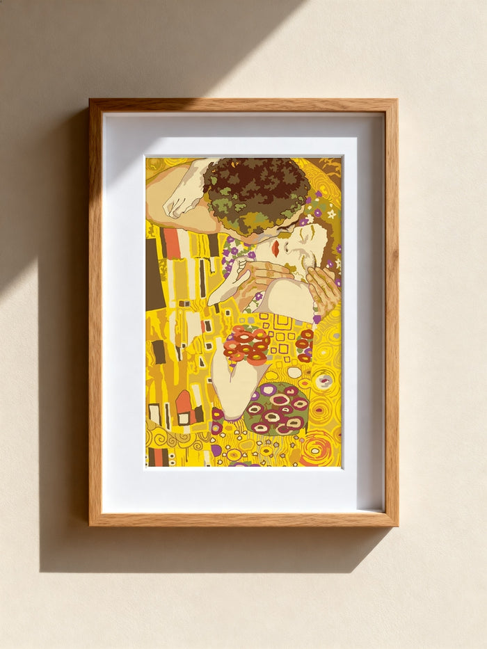 The Kiss, after Klimt — SEG de Paris Needlepoint Kit, Printed Canvas