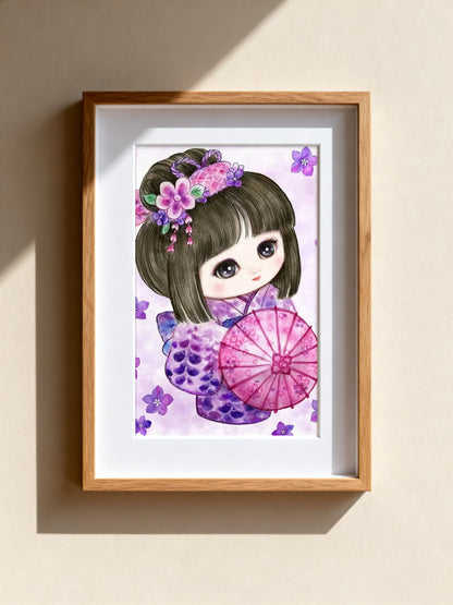 Cuadro de medio punto enmarcado - Kimono (30 x 40 cm) - Merceria Marieta