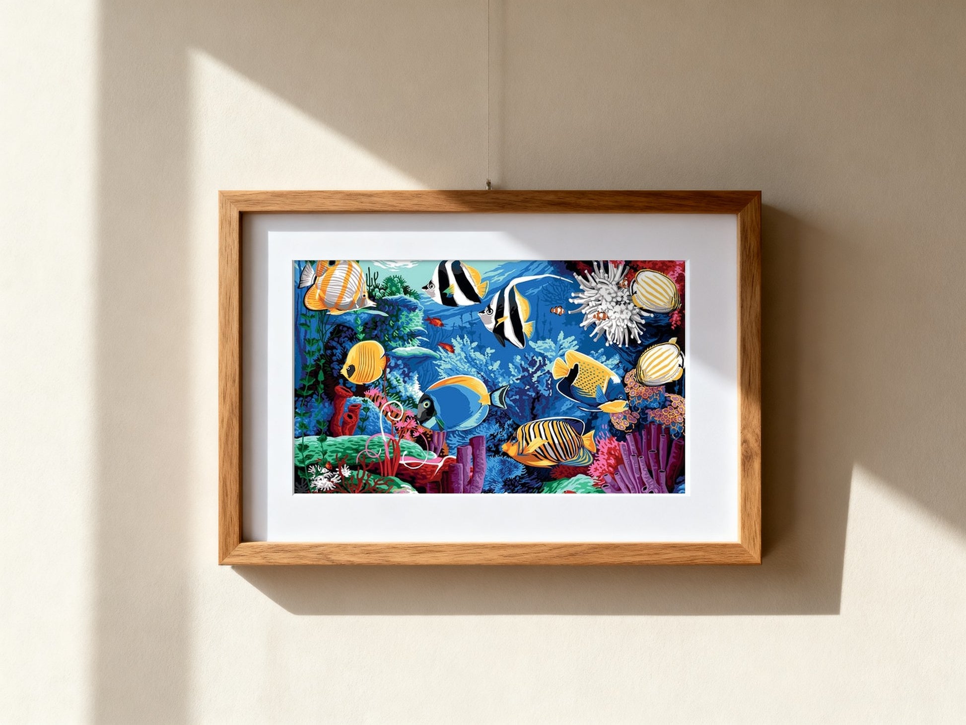 Cuadro de medio punto enmarcado - Poissons tropicaux - Merceria Marieta