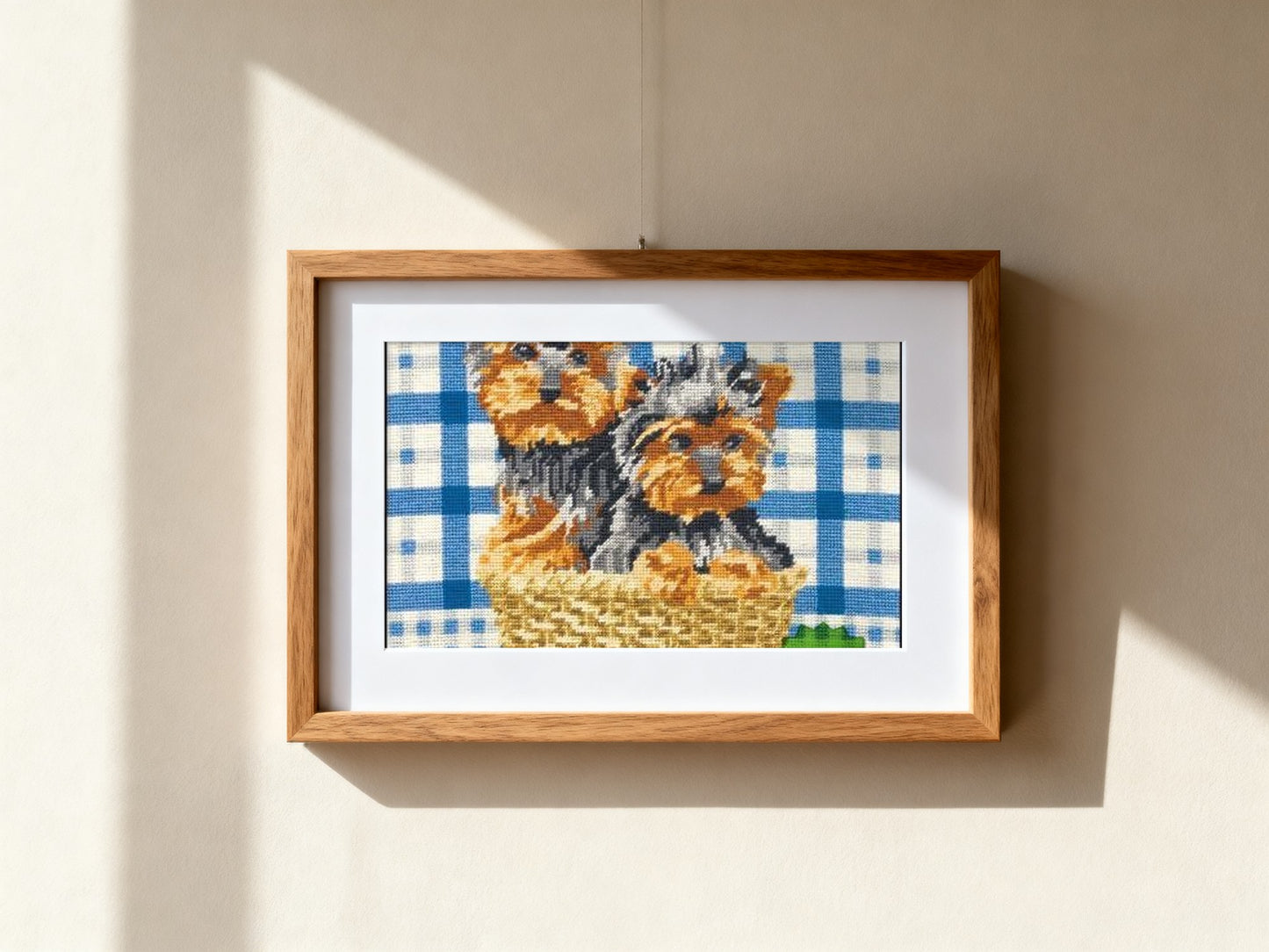 Cuadro de medio punto enmarcado - Cuadro de medio punto: Yorkshires (41 x 40 cm) - Merceria Marieta