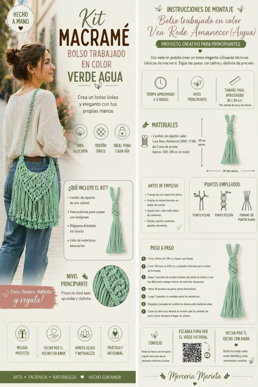 Kit Macramé de bolso.