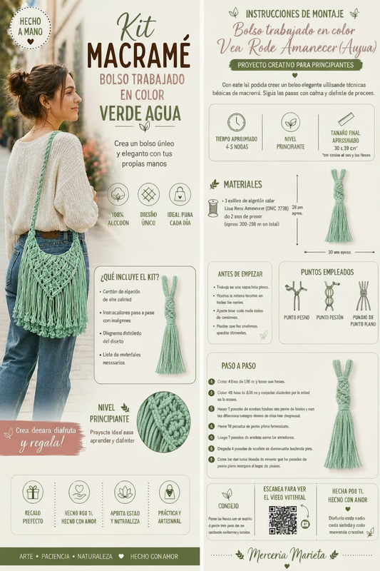 Kit Macramé de bolso.