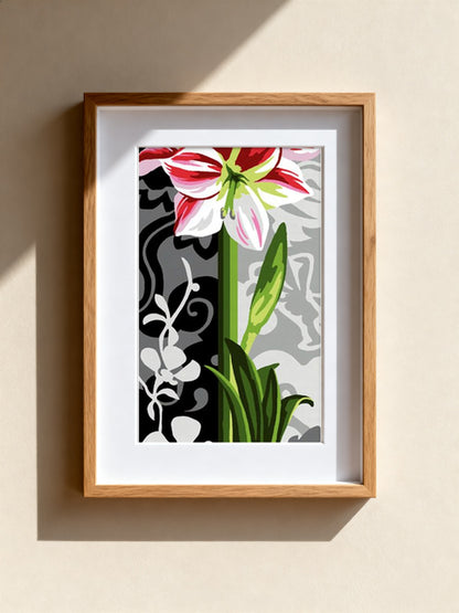Cuadro de medio punto enmarcado - Amaryllis - Merceria Marieta