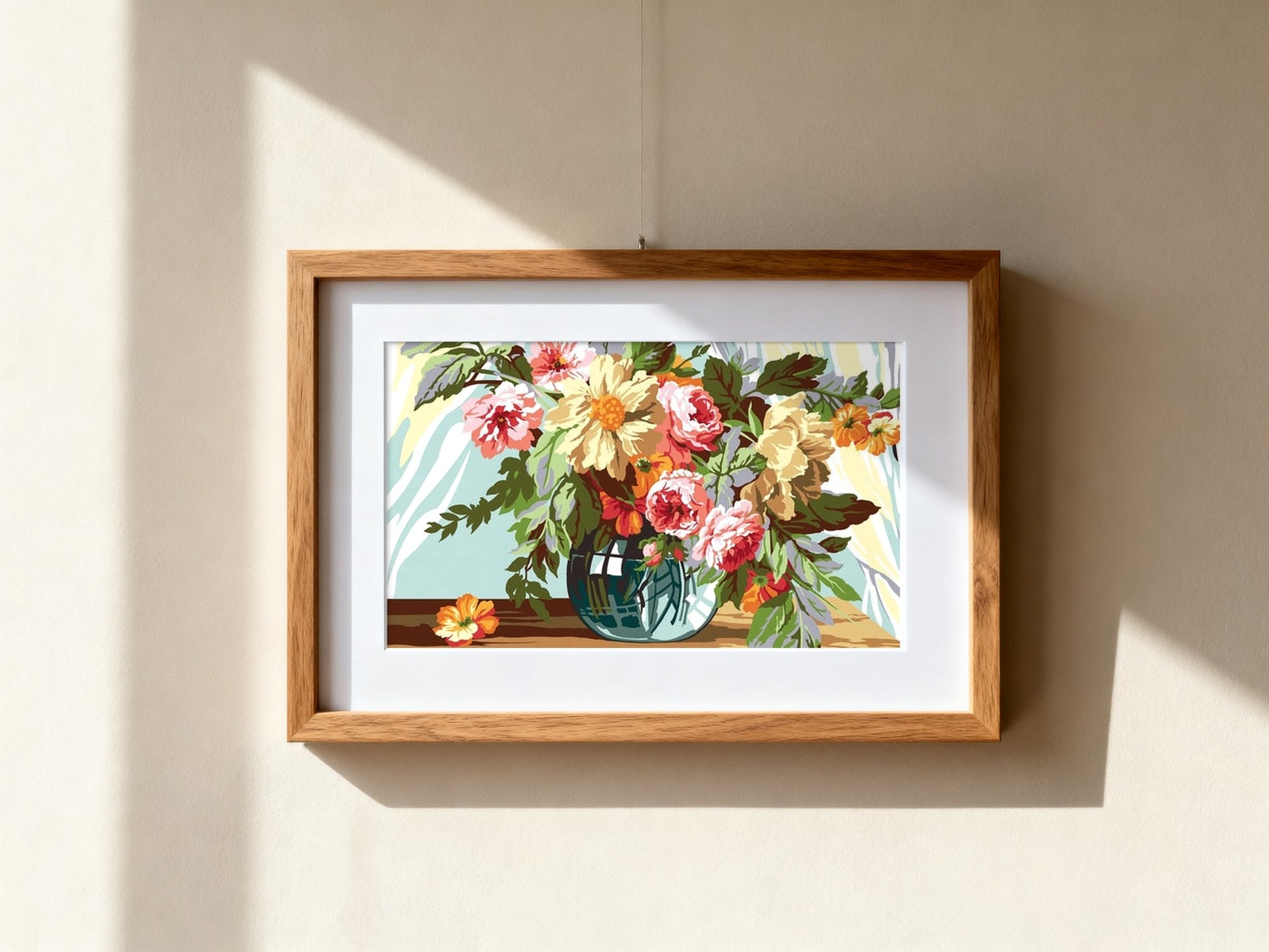 Cuadro de medio punto enmarcado - Bouquet - Merceria Marieta