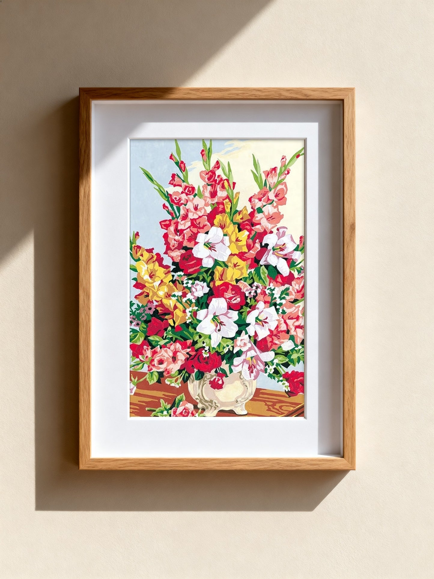 Cuadro de medio punto enmarcado - Bouquet de glaïeuls - Merceria Marieta