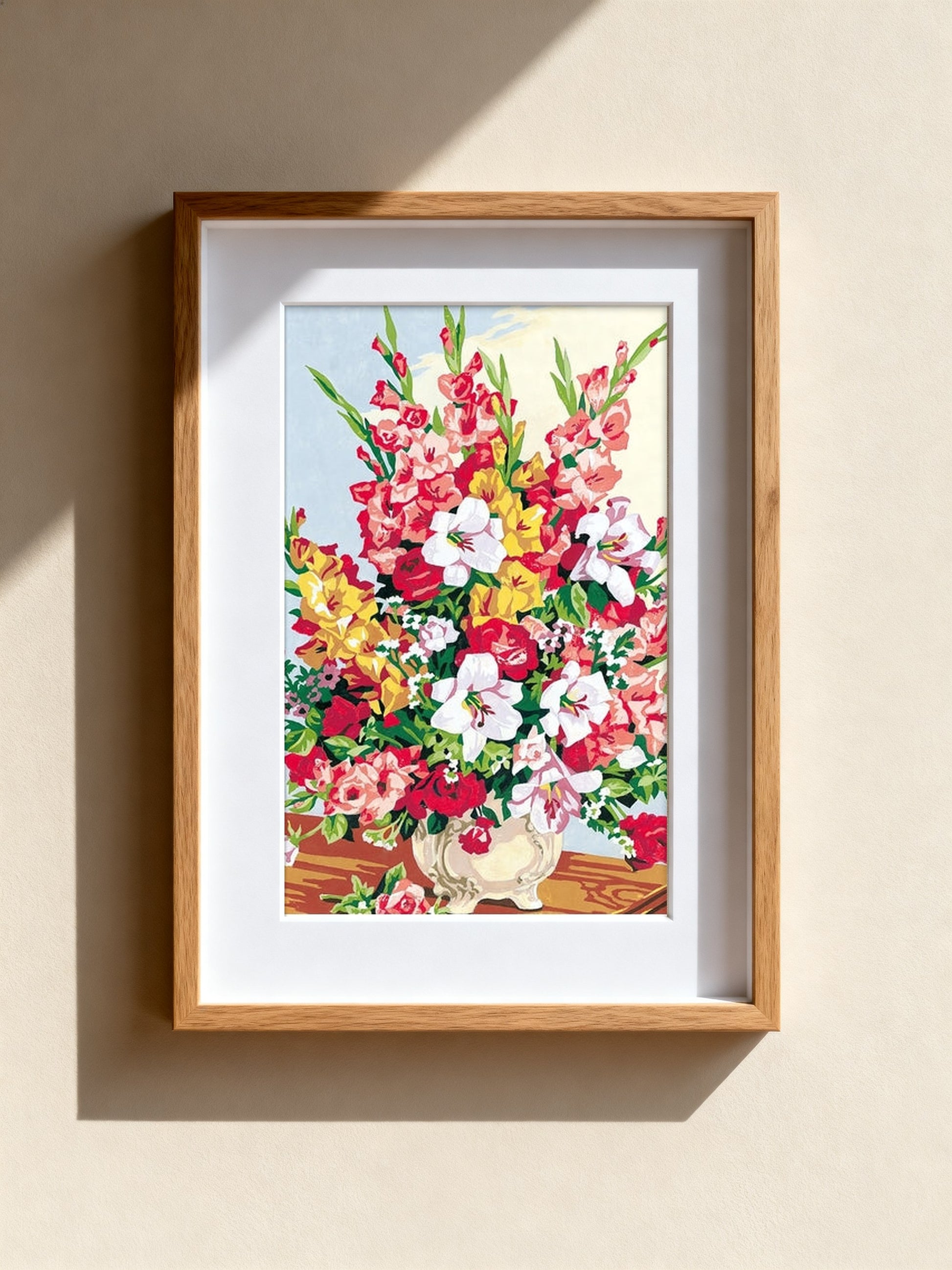 Cuadro de medio punto enmarcado - Bouquet de glaïeuls - Merceria Marieta