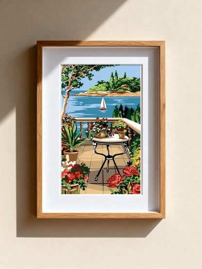 Cuadro de medio punto enmarcado - Terrasse - Merceria Marieta