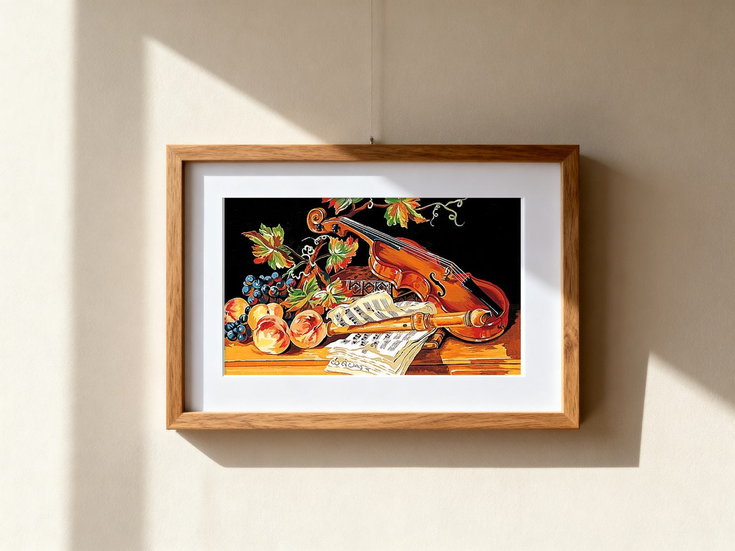 Cuadro de medio punto enmarcado - Nature morte au violon - Merceria Marieta