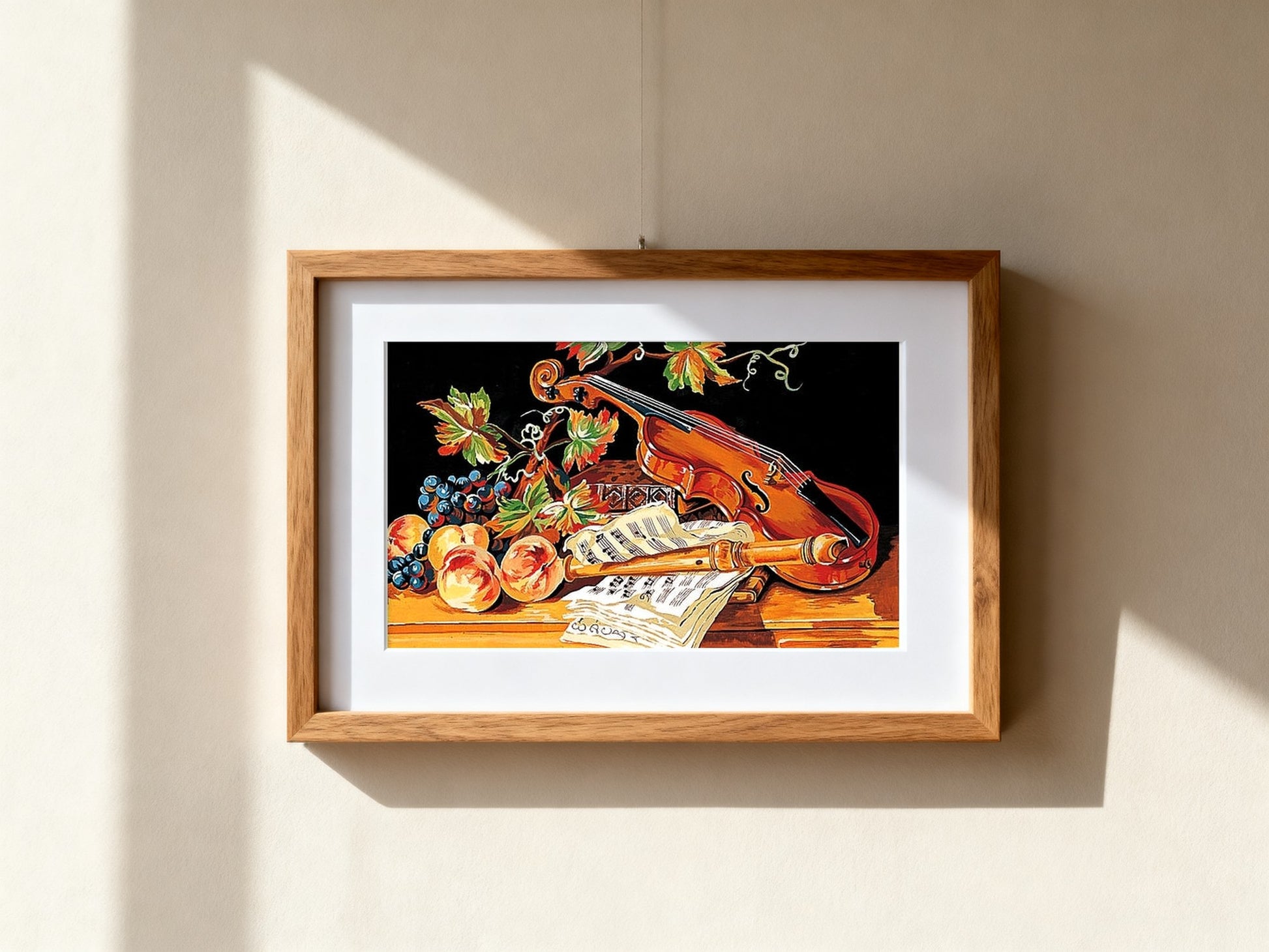 Cuadro de medio punto enmarcado - Nature morte au violon - Merceria Marieta