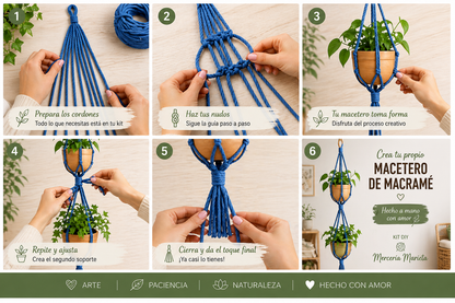 Kit de macramé,macetero doble.