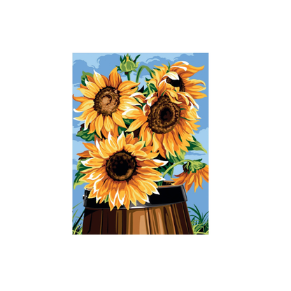 Tonel con girasoles. - imagen 1