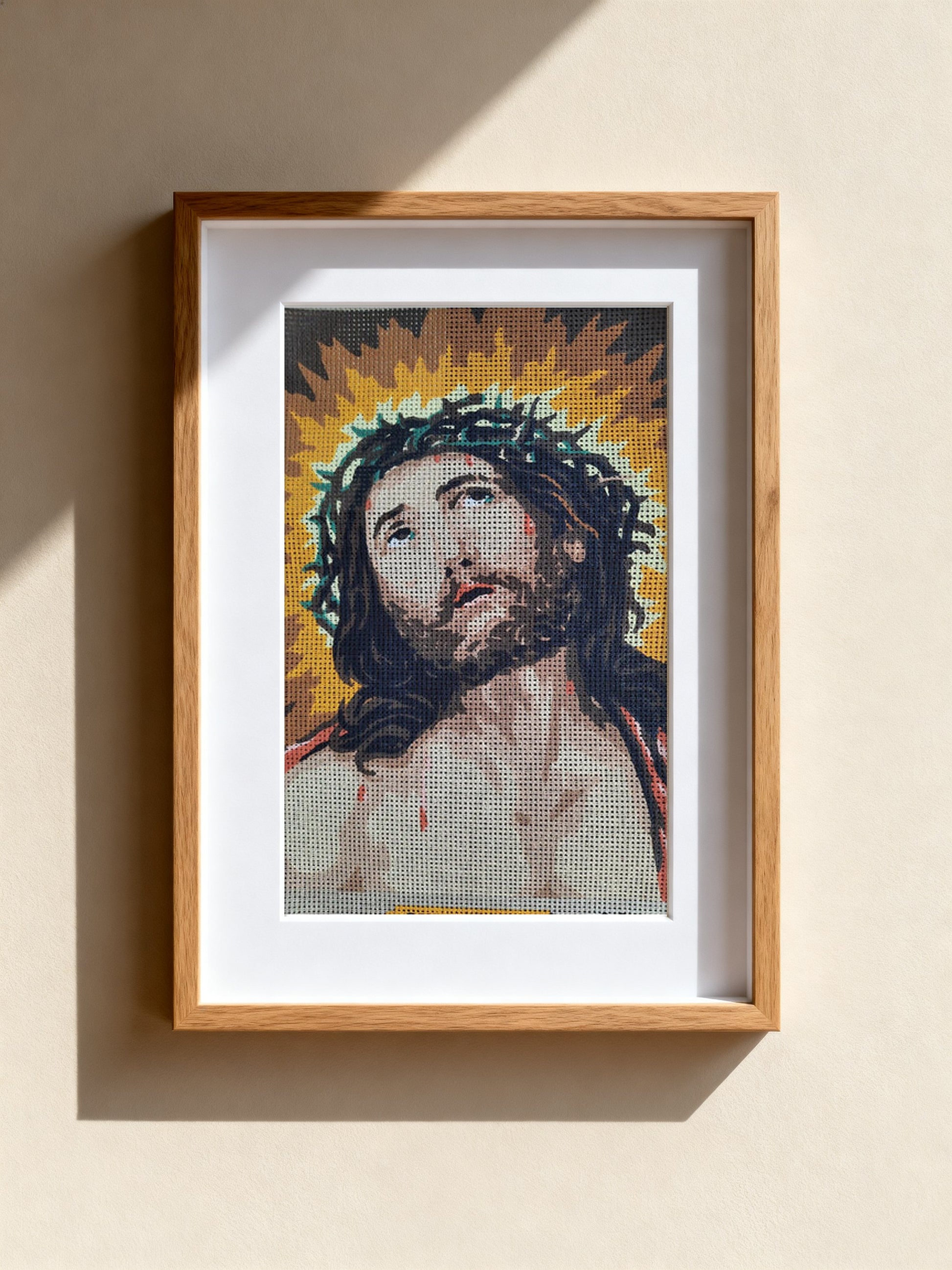 Cuadro de medio punto enmarcado - Ecce Hommo d'apres Guido Reni - Merceria Marieta