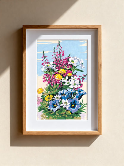 Cuadro de medio punto enmarcado - Fleurs montagnardes - Merceria Marieta