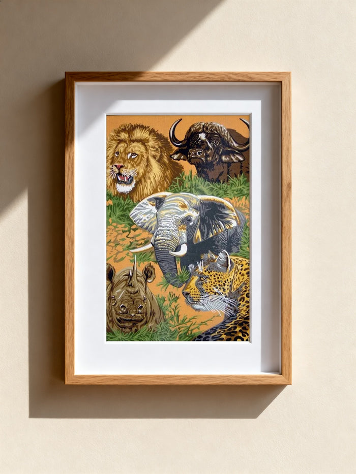 Savannah Animals — Grafitec Needlepoint Kit, Printed Canvas