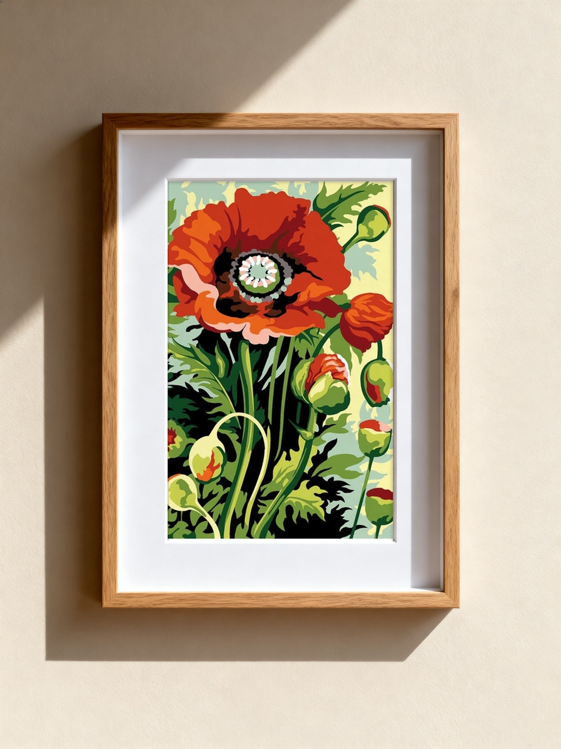 Cuadro de medio punto enmarcado - Coquelicot - Merceria Marieta