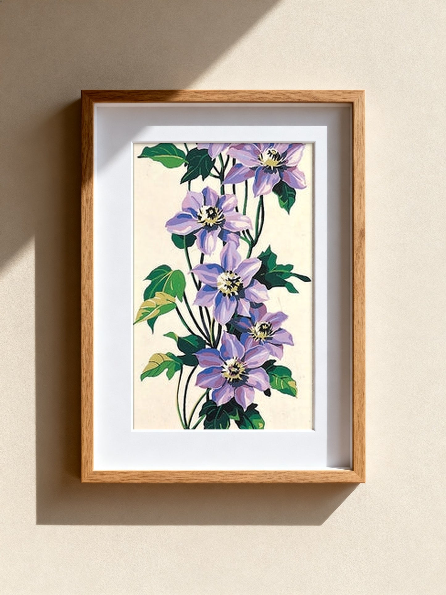 Cuadro de medio punto enmarcado - Fleurs violettes - Merceria Marieta