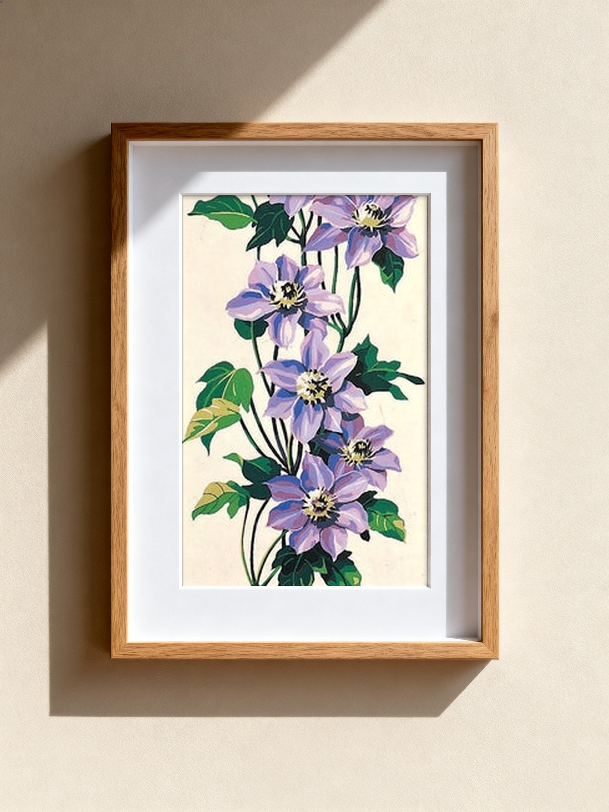 Cuadro de medio punto enmarcado - Fleurs violettes - Merceria Marieta