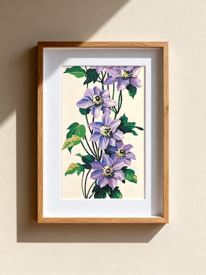 Cuadro de medio punto enmarcado - Fleurs violettes - Merceria Marieta