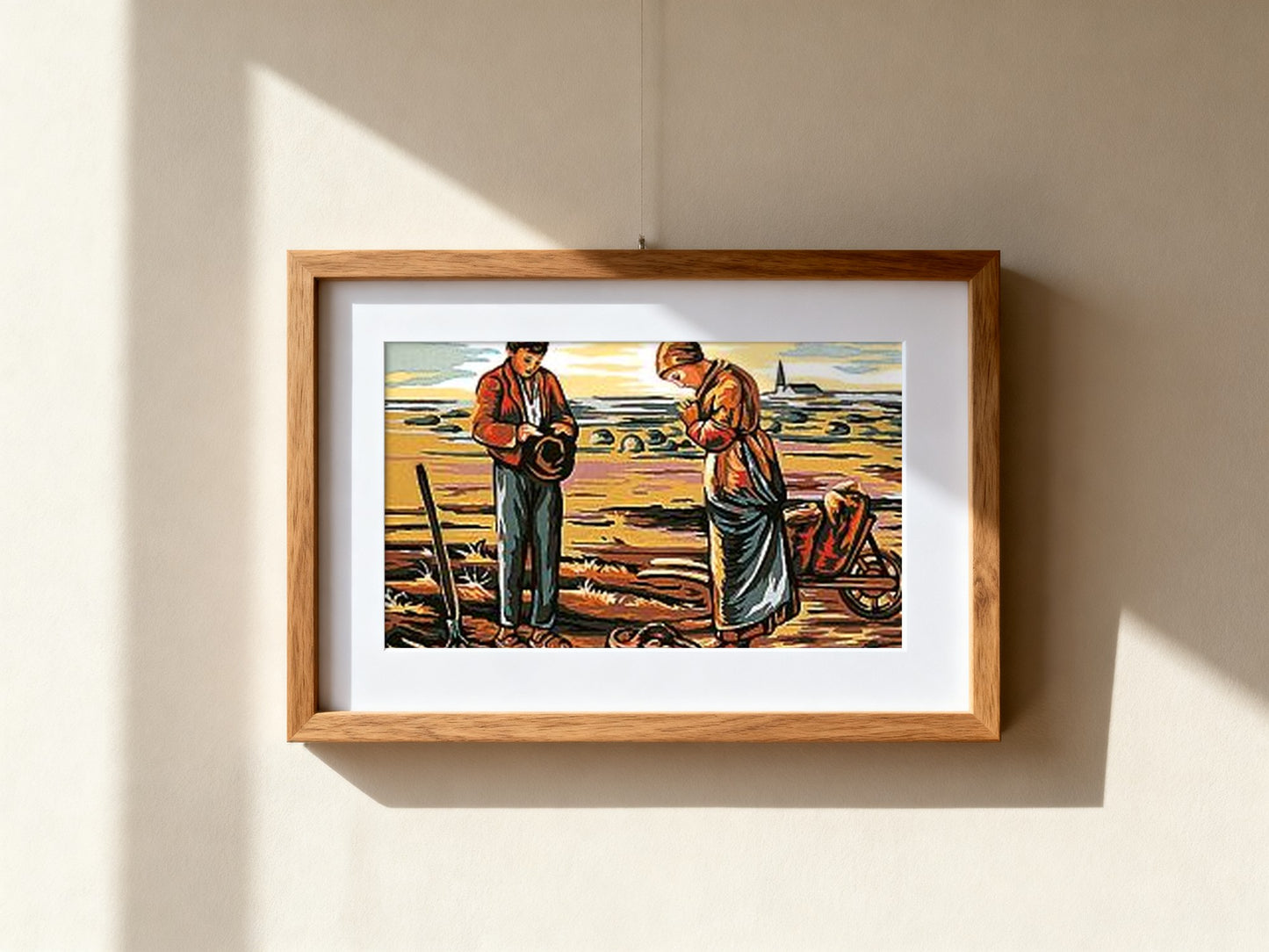 Cuadro de medio punto enmarcado - Angelus medio punto 30 x 40 cm - Merceria Marieta