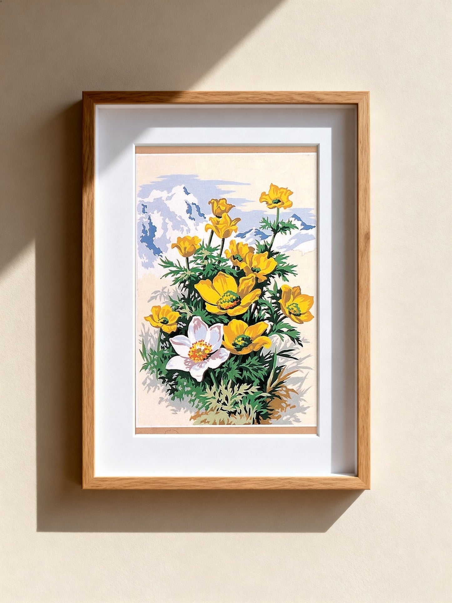 Cuadro de medio punto enmarcado - Fleurs jaunes - Merceria Marieta