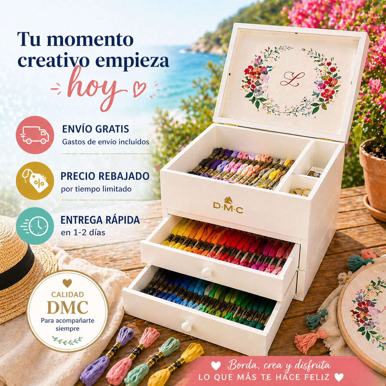 Mueble de hilos DMC 70