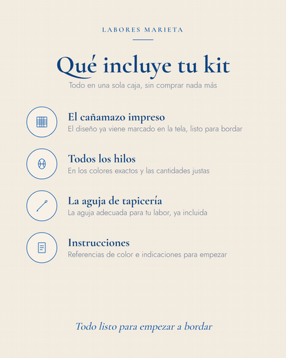 Qué incluye tu kit de medio punto - Labores Marieta